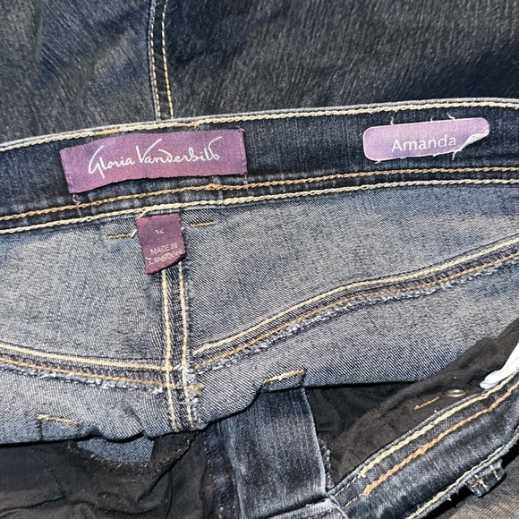 Gloria Vanderbilt dark wash Amanda stretchy bootcut jeans size 12 short - Picture 5 of 6